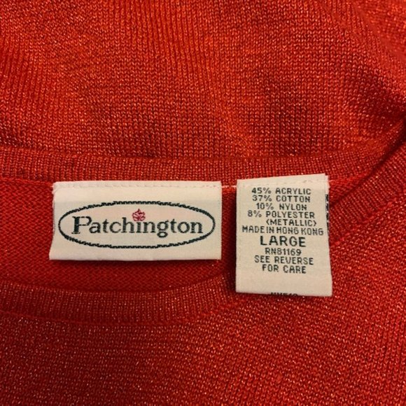 Patchington Red Short Sleeve Top Size L - Picture 9 of 9